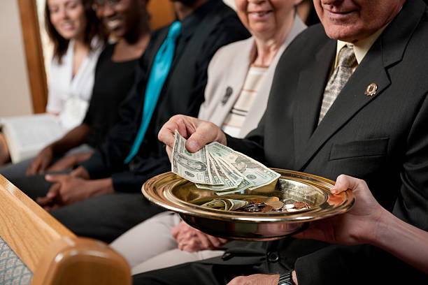 How do Churches Make Money? congregation donating funds in collection forms